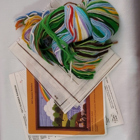 Summer Rainbow Crewel Kit 1983 Vintage by Creative Circle 1517 12x16 - Picture 5 of 8